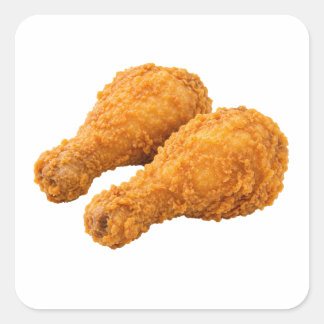 Crispy Chicken Drumstick Isolated Square Sticker