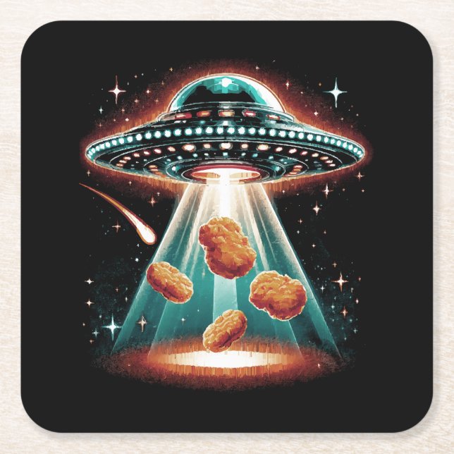Crispy Chicken Nugget  Square Paper Coaster (Front)