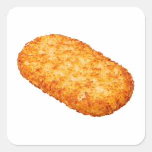 Crispy Hash Browns on White Square Sticker