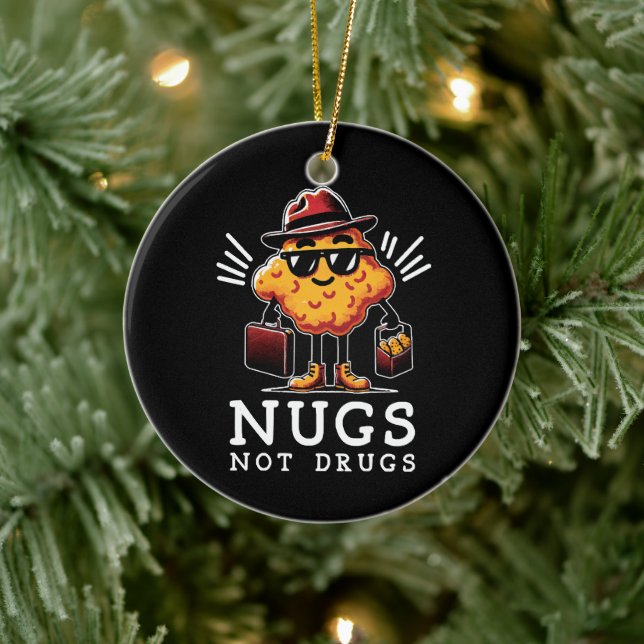 Crispy Nugs Not Drugs Ceramic Tree Decoration (Tree)