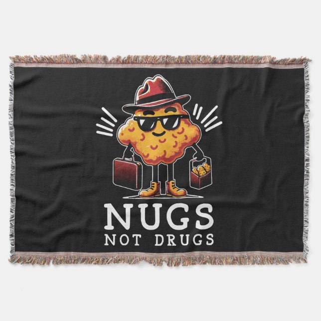 Crispy Nugs Not Drugs Throw Blanket (Front)
