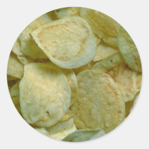 Crispy potato chips classic round sticker