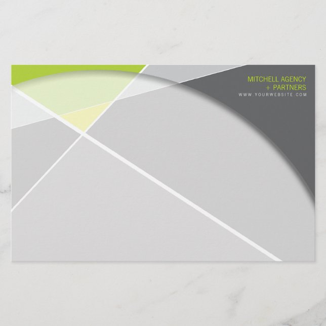 Criss Cross Geometric Pattern Stylish Mod Art Stationery (Front)