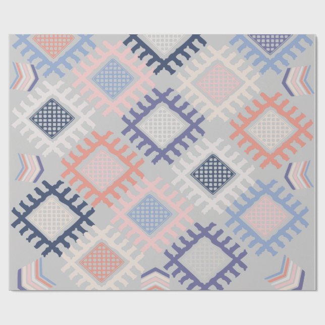 Criss cross pastel pattern wrapping paper (Flat)