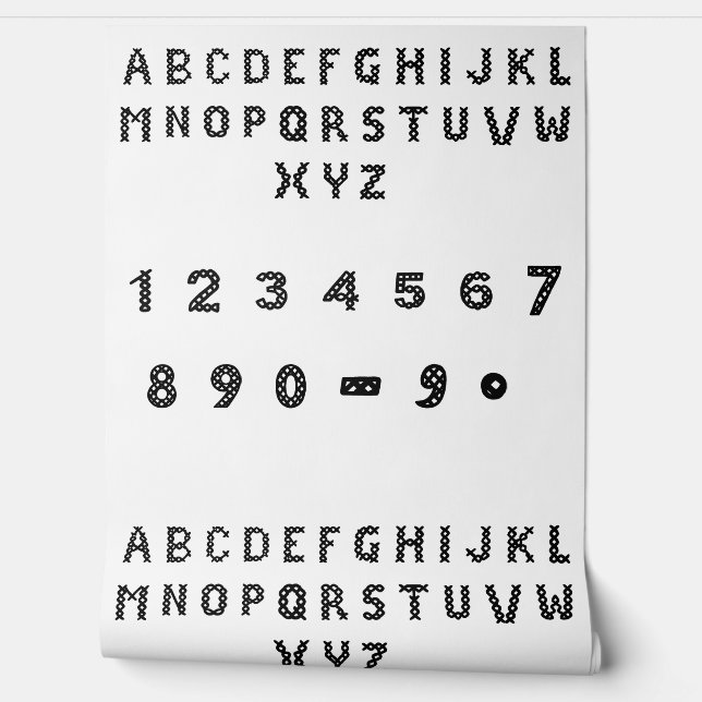 Crisscross Numbers | Bold Black Digits Art Wallpaper (Unrolling)