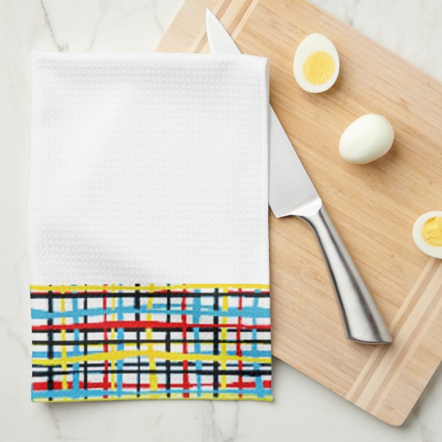 Crisscross pattern tea towel (Quarter Fold)