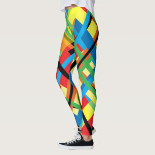 Crisscross Stripes Abstract Pattern Leggings