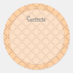 CrissCross Texture U Pick Colour/Food Storage Labe Classic Round Sticker