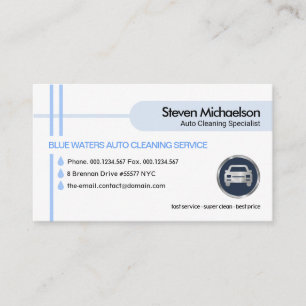 Crisscross Water Lines Car Wash Business Card