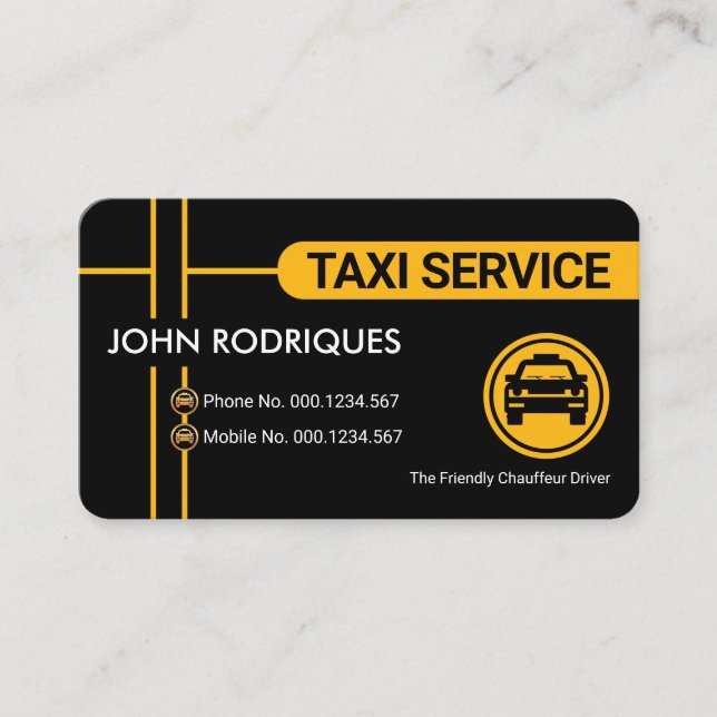 Crisscross Yellow Taxi Car Routes Business Card (Front)