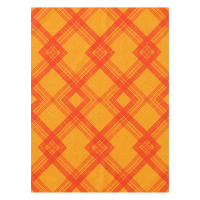 Crisscrossed Happy Red & Yellow/Orange Checks Tablecloth (Front)