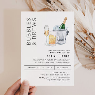 CRISTAL Bubbles & Brews Couples Shower Invitation