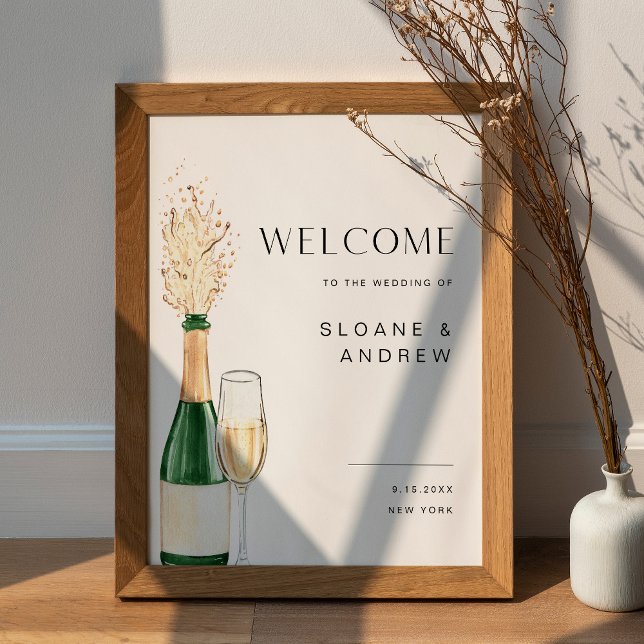 CRISTAL Champagne Bubbly Wedding Welcome 18x24 Poster (Creator Uploaded)