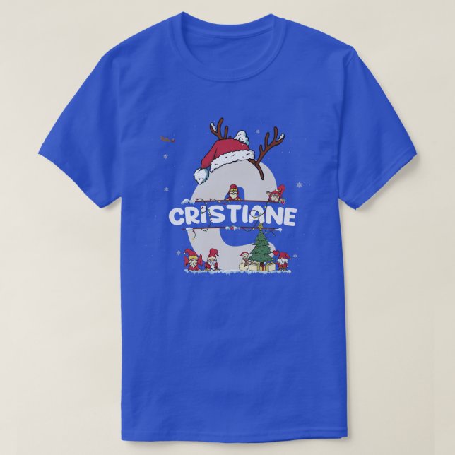 Cristiane Christmasw Cristiane Name for funny Xmas T-Shirt (Design Front)