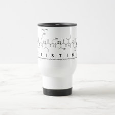 Mug featuring the name Cristina spelled out in the single letter amino acid code
