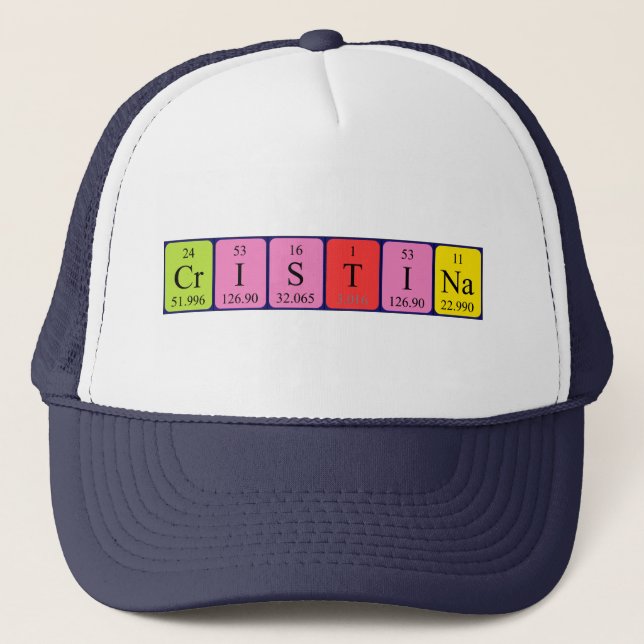 Cristina periodic table name hat (Front)