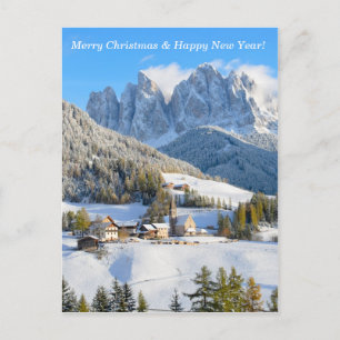 Cristmas card with alpine village