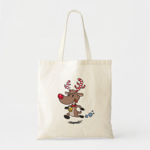 Cristmas Reindeer running   choose background colo Tote Bag