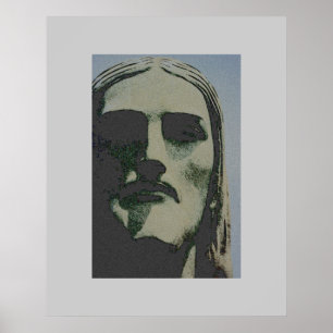 Cristo Redentor face - RJ city Poster