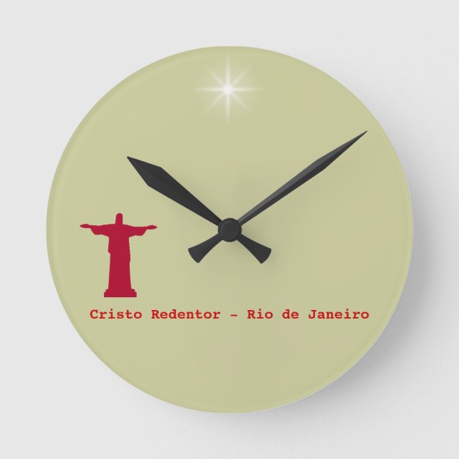 Cristo Redentor ~ rio de janeiro . brasil Round Clock (Front)