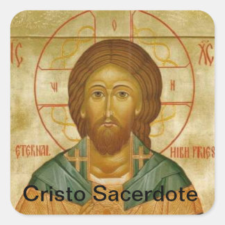 Cristo Sacerdote Square Sticker