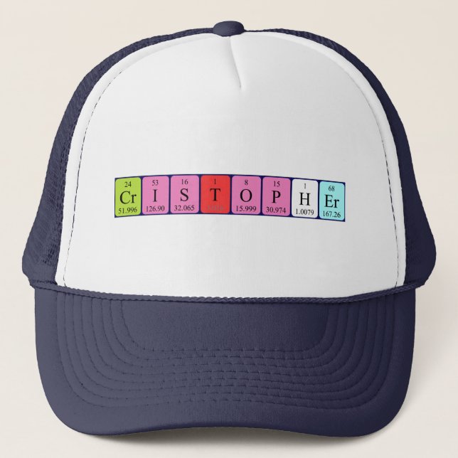 Cristopher periodic table name hat (Front)