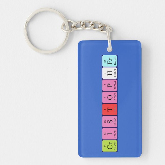 Cristopher periodic table name keyring (Front)