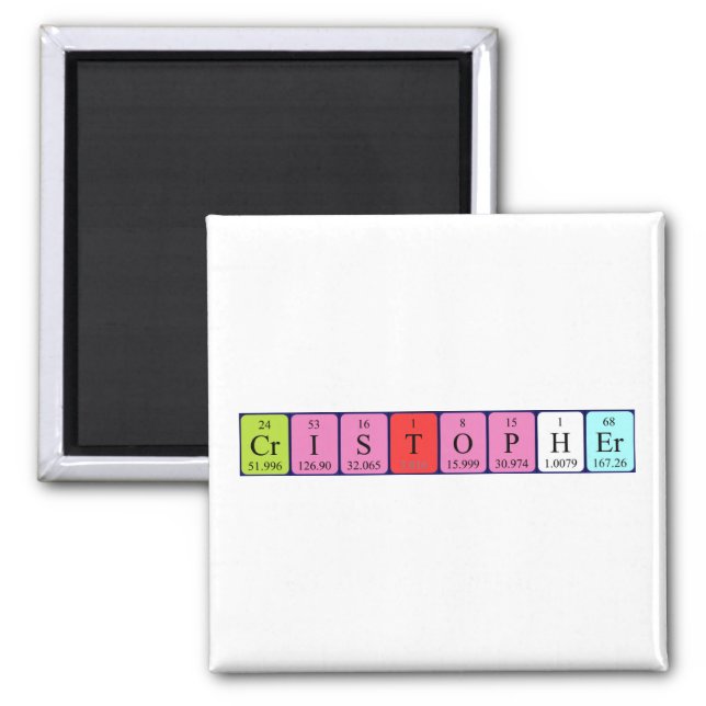 Cristopher periodic table name magnet (Front)