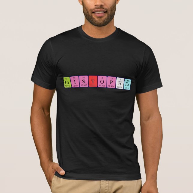 Cristopher periodic table name shirt (Front)