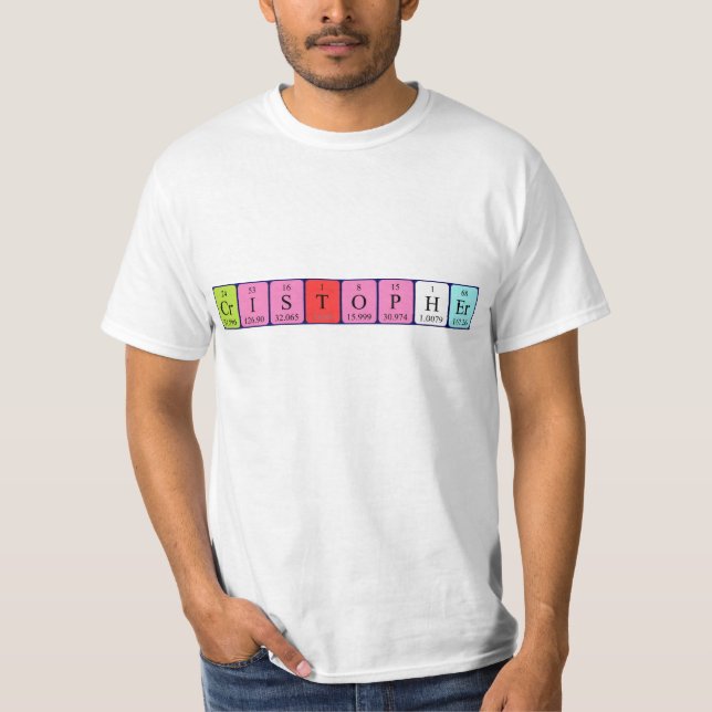 Cristopher periodic table name shirt (Front)