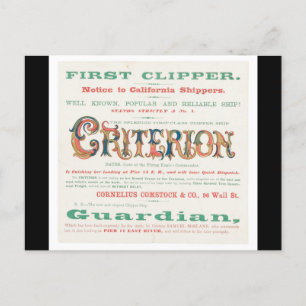 Criterion Clipper Sailing  Postcard