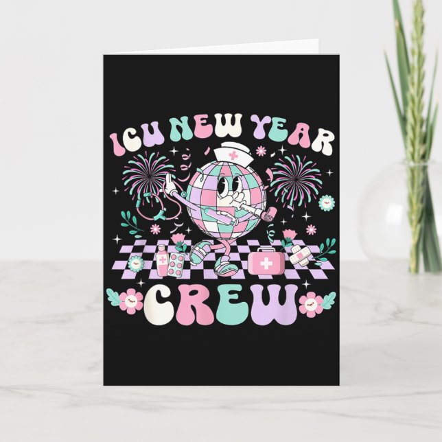 Critical Care Icu New Year Crew Hospital Party Eve Card (Front)