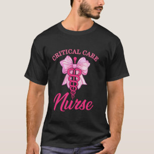 Critical Care Nurse Coquette Bow Nurse Christmas T-Shirt