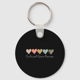 Critical Care Nurse Leopard Heart, Valentine's Day Key Ring