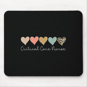 Critical Care Nurse Leopard Heart, Valentine's Day Mouse Mat