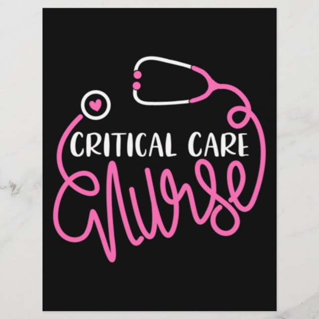 Critical Care Nurse Logo RN Critical Care Nursing Custom Letterhead (Front)