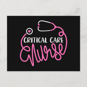 Critical Care Nurse Logo RN Critical Care Nursing Holiday Postcard