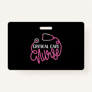 Critical Care Nurse Logo RN Critical Care Nursing ID Badge