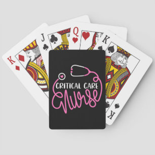 Critical Care Nurse Logo RN Critical Care Nursing Playing Cards