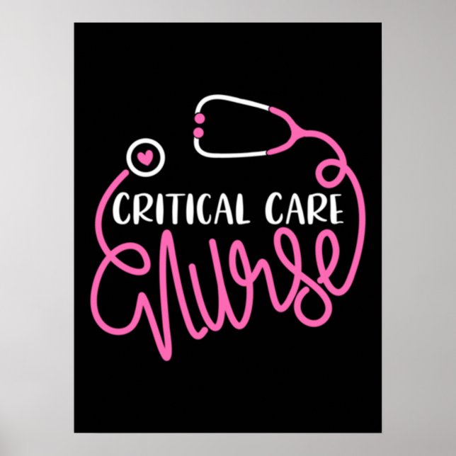 Critical Care Nurse Logo RN Critical Care Nursing Poster (Front)