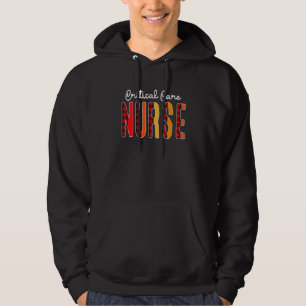 Critical Care Nurse Plaid Red Love Heart Stethosco Hoodie
