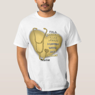 Critical Care Nurse Yellow Heart  T-Shirt