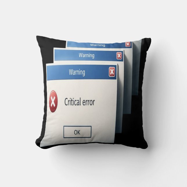 Critical Error — Retro Windows Warning Boxes Graph Cushion (Front)