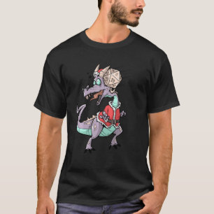 Critical Hit D20 Dice Rpg Meme Pnp Dragon Santa Cl T-Shirt