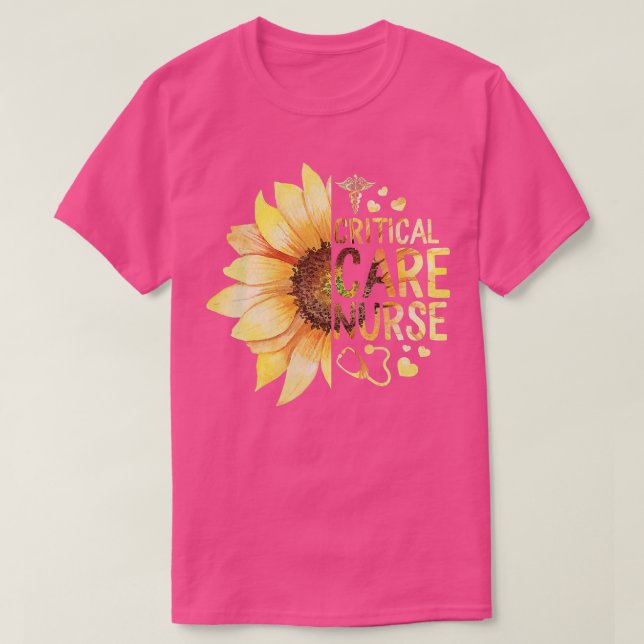 Critical Intensive Care ICU Nurse Week Nursing Gra T-Shirt (Design Front)