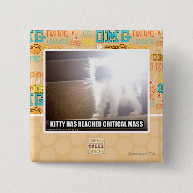 Critical Mass Kitty 15 Cm Square Badge (Front)