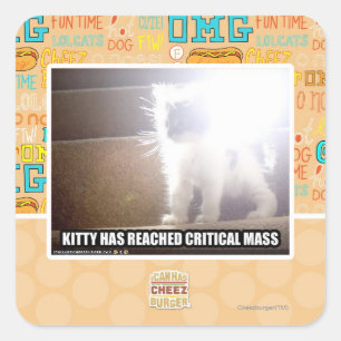 Critical Mass Kitty Square Sticker