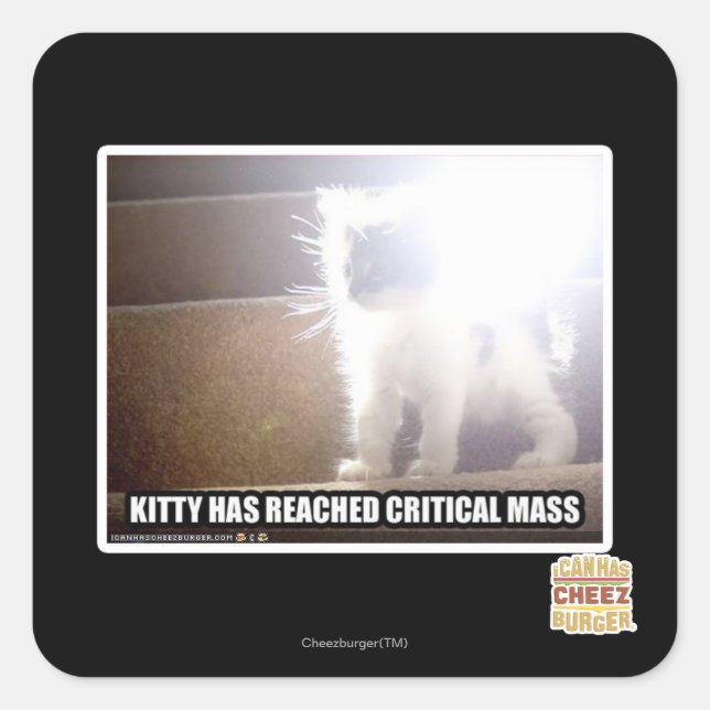 Critical Mass Kitty Square Sticker (Front)