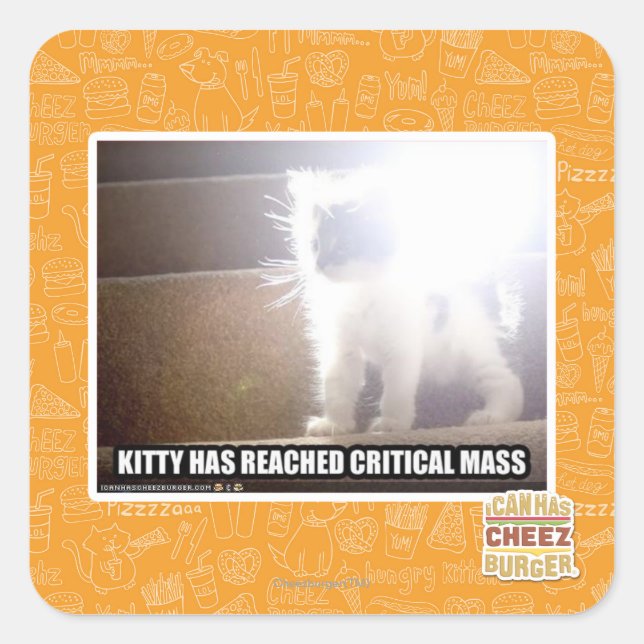 Critical Mass Kitty Square Sticker (Front)