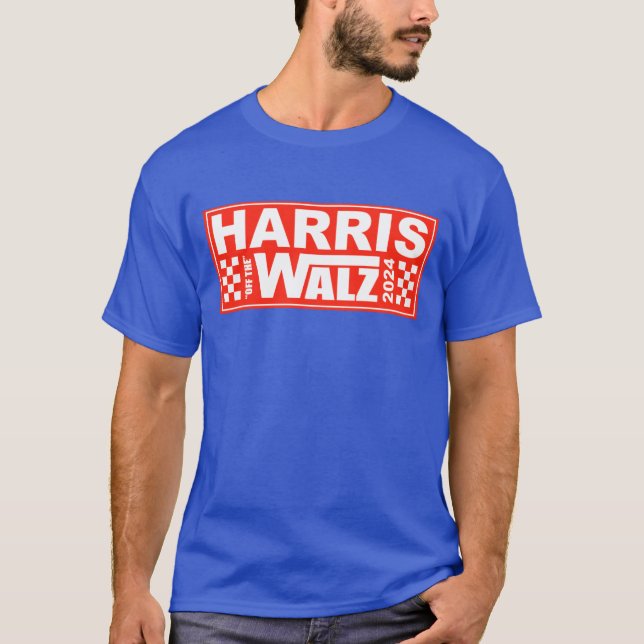 Critical Political Blue Wave Harris Walz 2024 T-Shirt (Front)